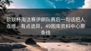 欧联杯淘汰赛伊朗队赛后一句话把人点燃，有点诡异，49图库资料中心那条线