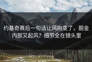 约基奇赛后一句话让风向变了，掘金内部又起风？细节全在镜头里