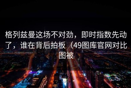 格列兹曼这场不对劲，即时指数先动了，谁在背后拍板（49图库官网对比图被
