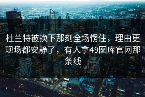 杜兰特被换下那刻全场愣住，理由更现场都安静了，有人拿49图库官网那条线