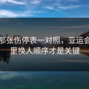 49tk那张伤停表一对照，亚运会决赛里换人顺序才是关键