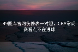 49图库官网伤停表一对照，CBA常规赛看点不在进球