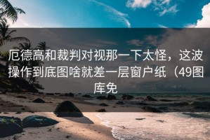 厄德高和裁判对视那一下太怪，这波操作到底图啥就差一层窗户纸（49图库免