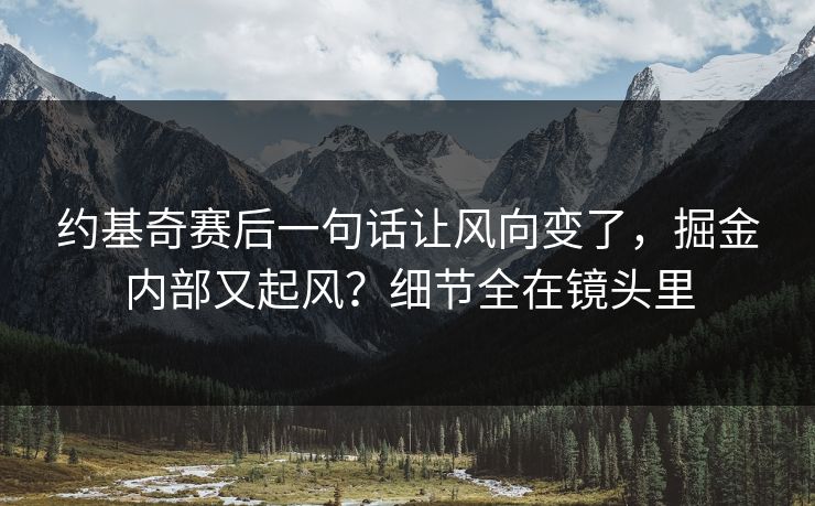 约基奇赛后一句话让风向变了，掘金内部又起风？细节全在镜头里